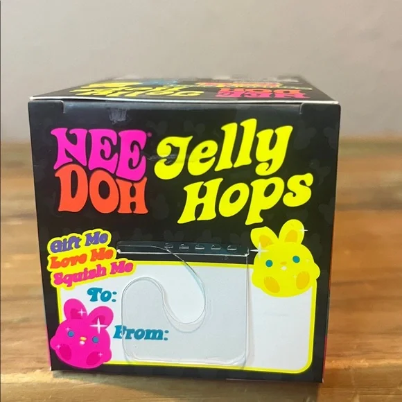 NeeDoh Jelly Hops Scented Bunny Squish Toy - Blue “Giggly Groovinberry” - Picture 5 of 6